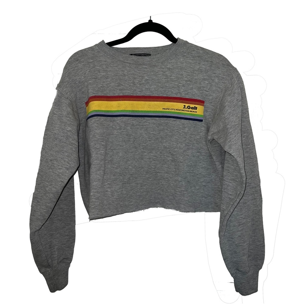 brandy melville cropped rainbow sweatshirt